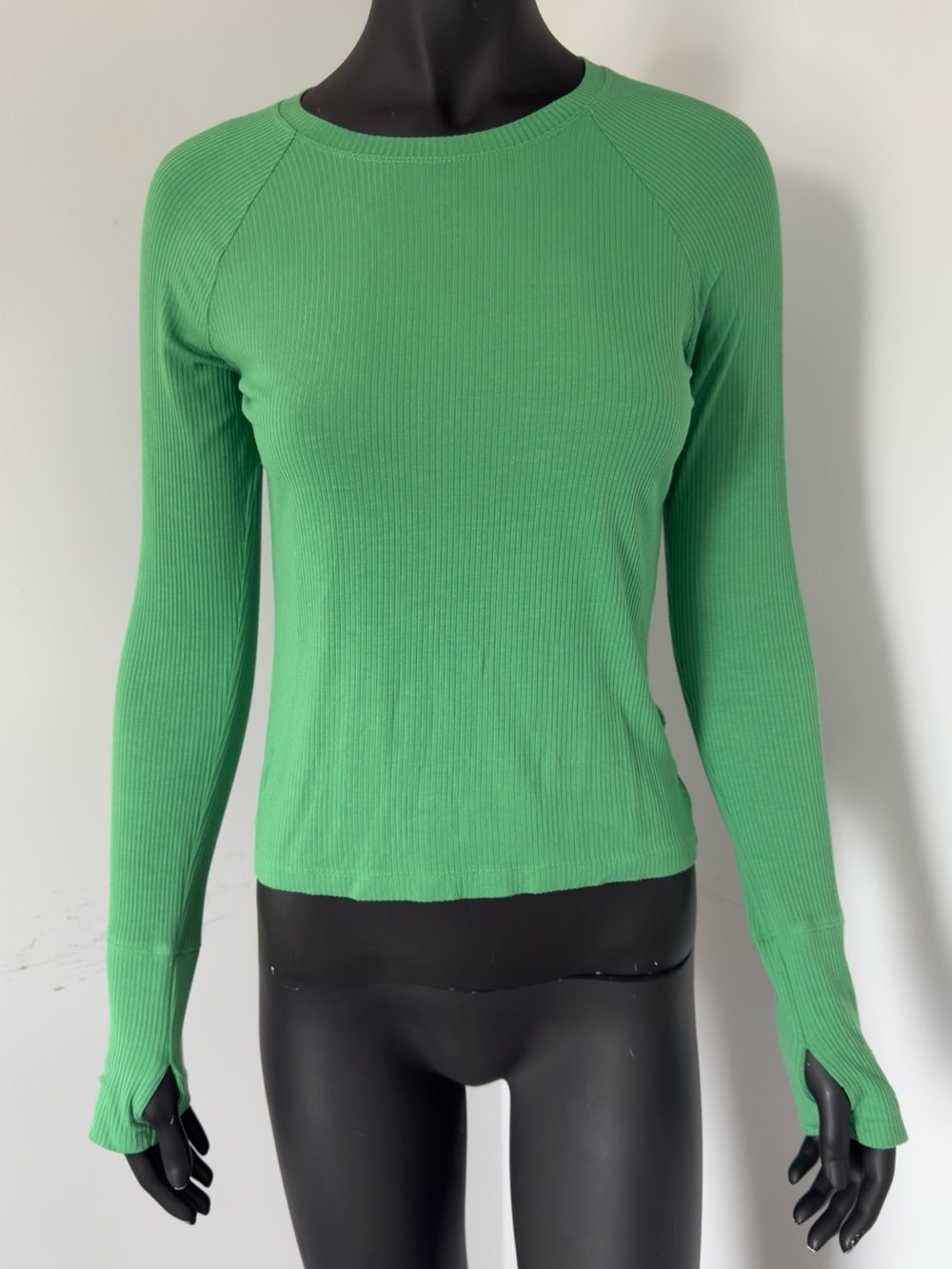260. Aerie offline Slim Ribbed Long-Sleeve Top in Green